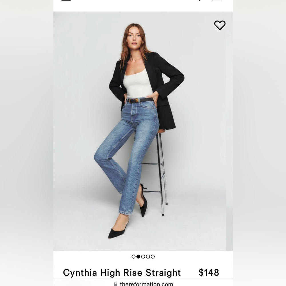 Reformation Cynthia High Rise Jeans Size 26